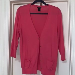 Ann Taylor L Pink Cardigan